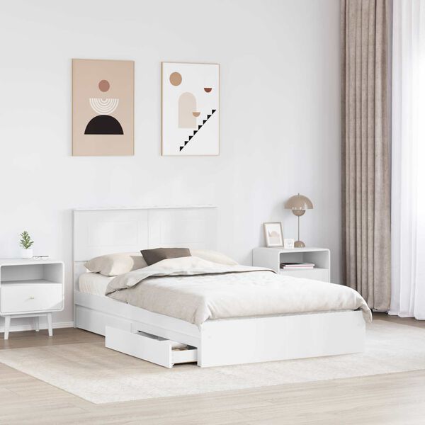 vidaXL Letto con Contenitore Bianco 120 x 200 cm Legno multistrato
