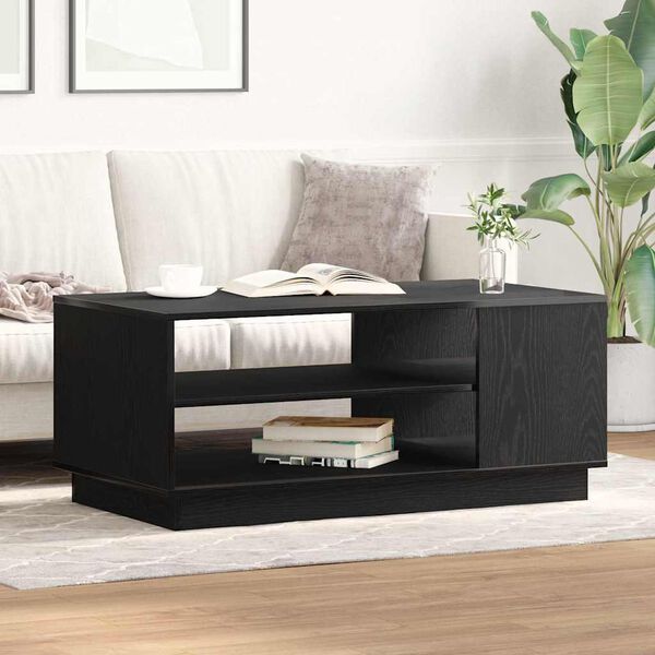 vidaXL Tavolino da salotto Rovere Nero 102 x 55 x 43 cm