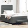 vidaXL Letto a molle con materasso Grigio scuro 120 x 200 cm Tessuto