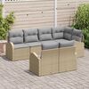 vidaXL Set Divano da Giardino Beige polyrattan