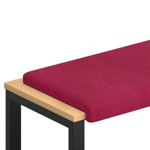 vidaXL Cuscino per panchina Velluto Rosso Vino Profondit&agrave; 35 cm