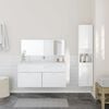 vidaXL Set Mobili da Bagno 3 pz Bianco Lucido in Legno Multistrato