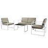 vidaXL Set Divani da Giardino 4 pz con Cuscini in Acciaio Bianco