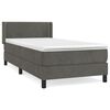 vidaXL Giroletto a Molle con Materasso Grigio Scuro 80x200 cm Velluto
