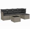 vidaXL Set Divano da Giardino 6 pz con Cuscini Grigio in Polyrattan