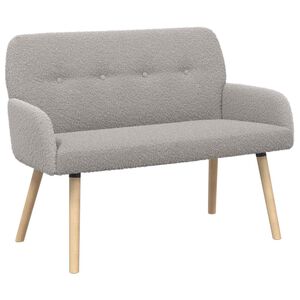 vidaXL Divano a 2 Posti con Gambe in Legno Massello Grigio Chiaro