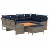 vidaXL Set di Mobili 7 pz Grigio e Blu Navy Rattan in PE