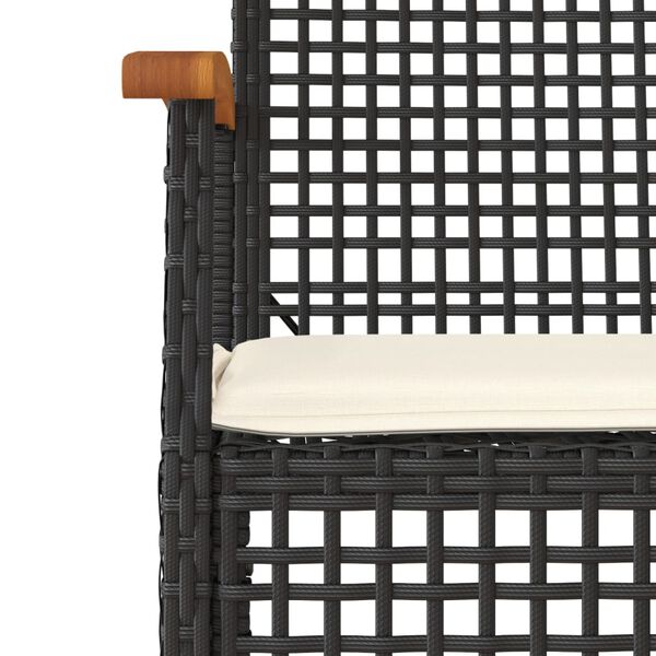 vidaXL Set da Pranzo da Giardino 5 pz Nero con Cuscini in Polyrattan