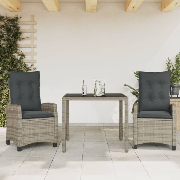 vidaXL Set da Pranzo da Giardino 5 pz con Cuscini in Polyrattan Grigio