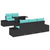 vidaXL Set di divani 6 pz 5-Numero di posti Nero e Blu polyrattan