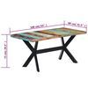 vidaXL Tavolo da Pranzo 160x80x75 cm in Legno Massello di Recupero