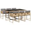 vidaXL Set Pranzo da Giardino 7 pz con Cuscini Beige Misto Polyrattan