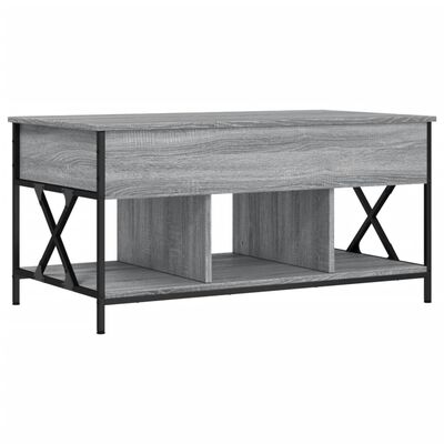 vidaXL Tavolino Salotto Grigio Sonoma 100x55x50 cm Multistrato Metallo