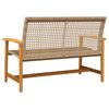 vidaXL Panca da Giardino Beige 112 cm in Polyrattan e Legno di Acacia