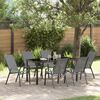 vidaXL Set da Pranzo per Giardino 7 pcs Grigio e Nero