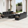 vidaXL Set Divano da Giardino con cuscino 11 pcs Nero Poly Rattan