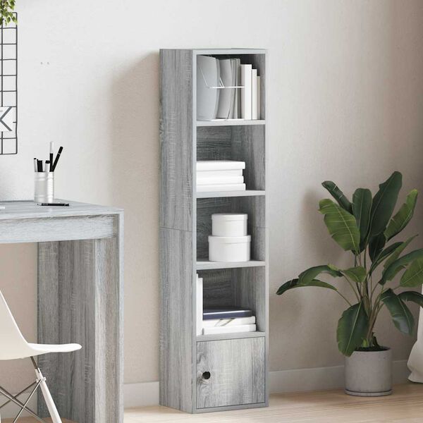 vidaXL Libreria Grigio Sonoma 31x24x127 cm in Legno Multistrato