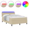vidaXL Letto a Sorgente LED Grigio chiaro e bianco 140 x 200 cm