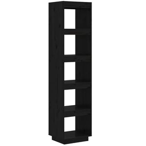 vidaXL Libreria/Divisorio Nero 40x35x167 cm in Legno Massello di Pino