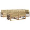 vidaXL Set di divani da esterno 7 pcs Bianco e Beige Poliestere