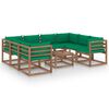 vidaXL Set Salotto da Giardino 9 pz con Cuscini Verdi