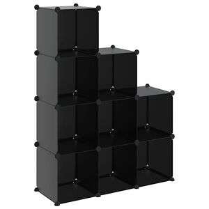 vidaXL Organizzatore Portaoggetti con 9 Cubi Nero in PP