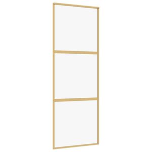 vidaXL Porta Scorrevole Dorata 76x205 Vetro Trasparente ESG Alluminio