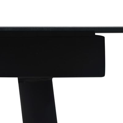 vidaXL Tavolo da Giardino Nero 190x90x74 cm in Acciaio e Vetro