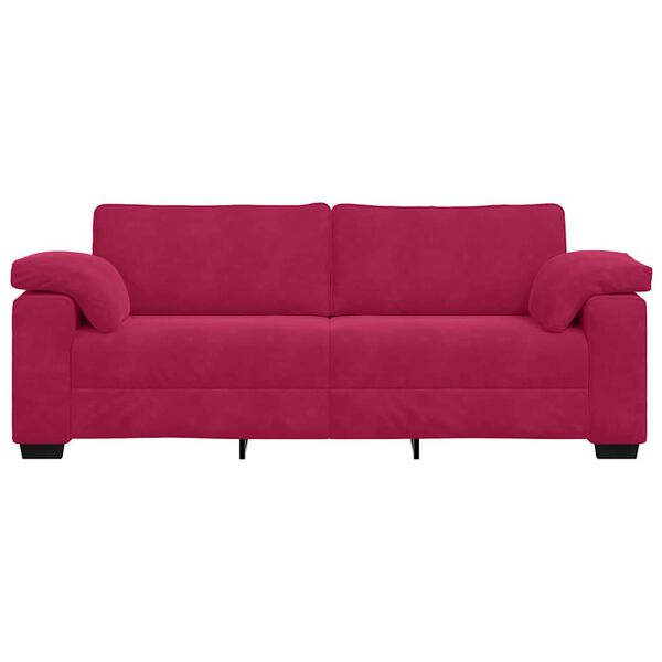vidaXL Divano a 3 Posti Rosso Vino 220x77x82 cm in Velluto