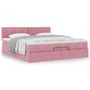 vidaXL Struttura Letto Pouf con Materasso Rosa 180x200 cm in Velluto