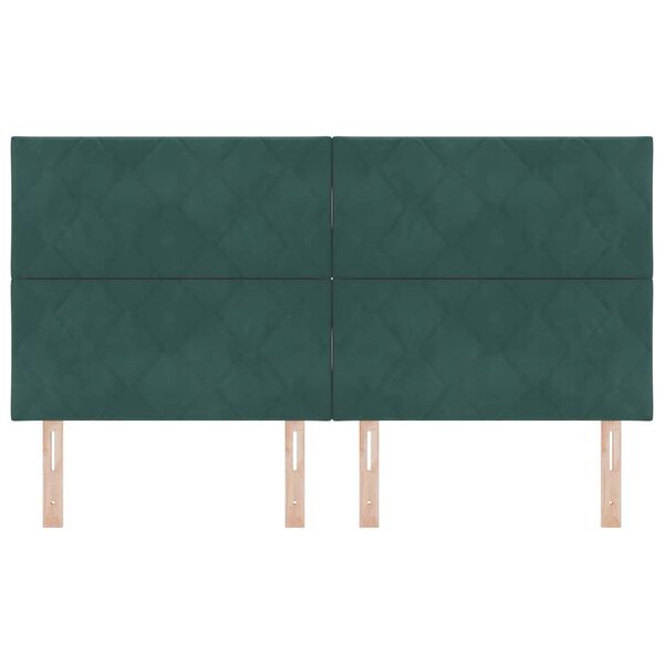 vidaXL Testiera con testiera Verde scuro 180 cm Velluto