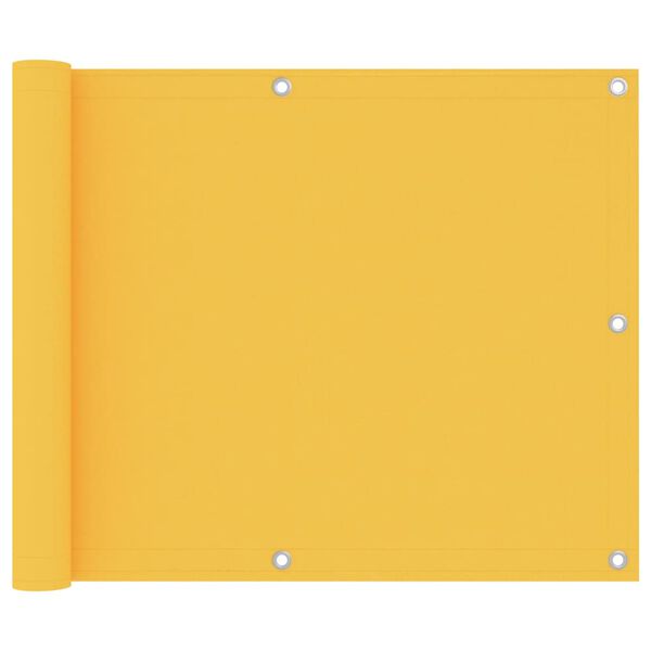 vidaXL Paravento da Balcone Giallo 75x600 cm in Tessuto Oxford