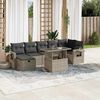 vidaXL Set Divano da Giardino 8pz con Cuscini Grigio Chiaro Polyrattan