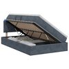 vidaXL Letto con contenitore LED e materasso Grigio Scuro 120 x 200 cm