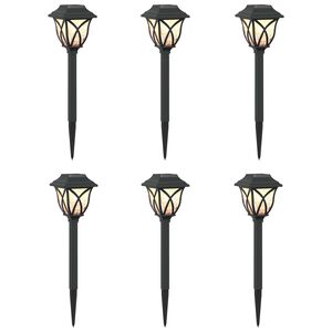 vidaXL Luci solari da esterno con picchetto 6 pcs Bianco caldo 42 cm