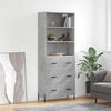 vidaXL Credenza Grigio Cemento 69,5x34x180 cm in Legno Multistrato