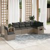 vidaXL Set Divano da Giardino 6 pz con Cuscini Grigio in Polyrattan