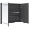 vidaXL Armadietto Bagno con Specchio e LED Grigio Lucido 80x12x68 cm