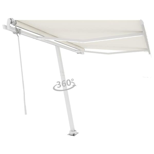 vidaXL Tenda Automatica con Sensore Vento e LED 300x250 cm Crema