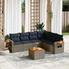 vidaXL Set Divani da Giardino 7 pz con Cuscini Grigio in Polyrattan