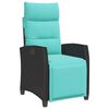 vidaXL Sedia Reclinabile da Giardino con Tavolino Nera Polyrattan