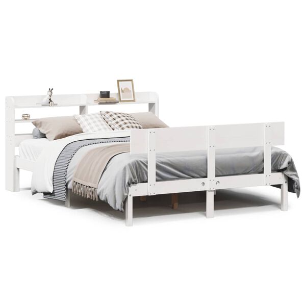 vidaXL Letto senza Materasso Bianco 140x200 cm Legno Massello di Pino