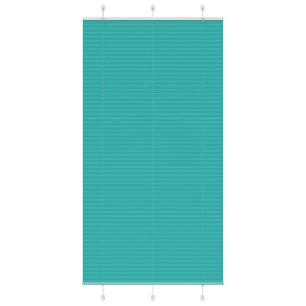 vidaXL Tenda Plissettata Verde petrolio 105x200 cm Larghezza Tessuto