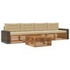 vidaXL Set di divani da esterno con cuscino 5 pcs Naturale e Beige