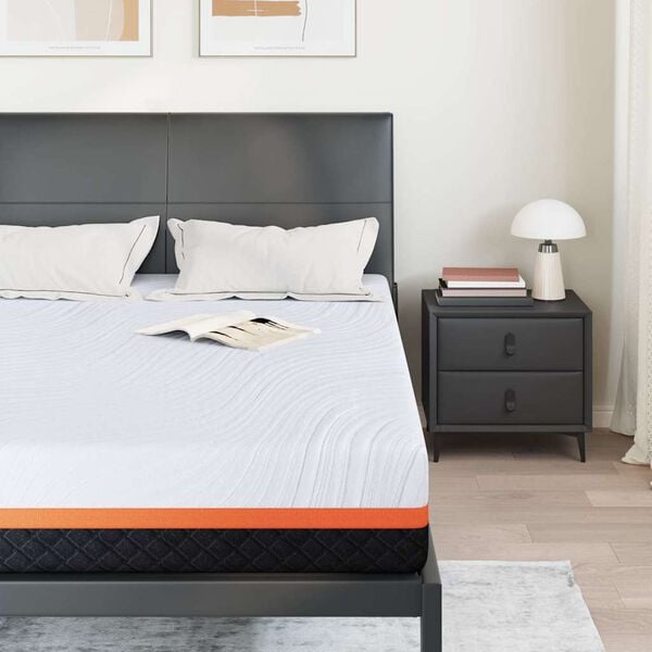 vidaXL Materasso Bianco e Grigio 140 x 190 cm Schiuma