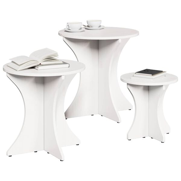vidaXL Tavolino da salotto 3 pcs Bianco