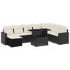 vidaXL Set Divani da Giardino 9 pz con Cuscini Nero in Polyrattan