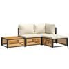 vidaXL Set Divani da Giardino 4pz con Cuscini Legno Massello di Acacia