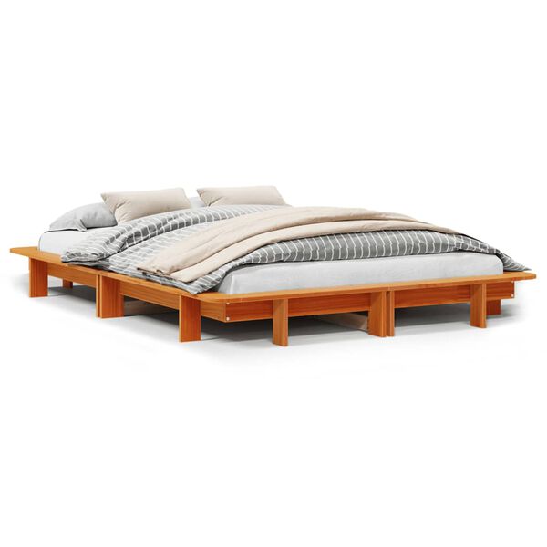 vidaXL Letto senza Materasso Marrone Cera 120x200 cm in Legno di Pino