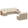 vidaXL Set Divano da Giardino 9 pz con Cuscini Beige in Polyrattan